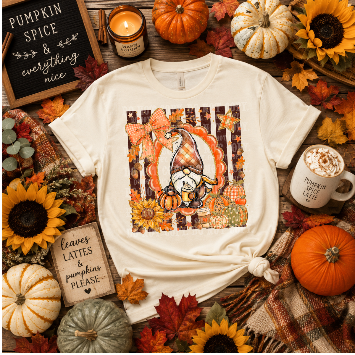 Preppy Fall Gnome (starlight) DTF Transfer