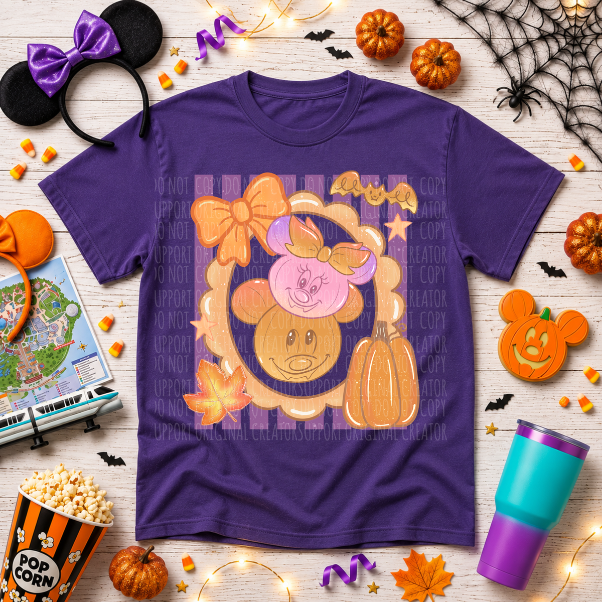 Preppy Fall Girl Mouse (starlight) DTF Transfer