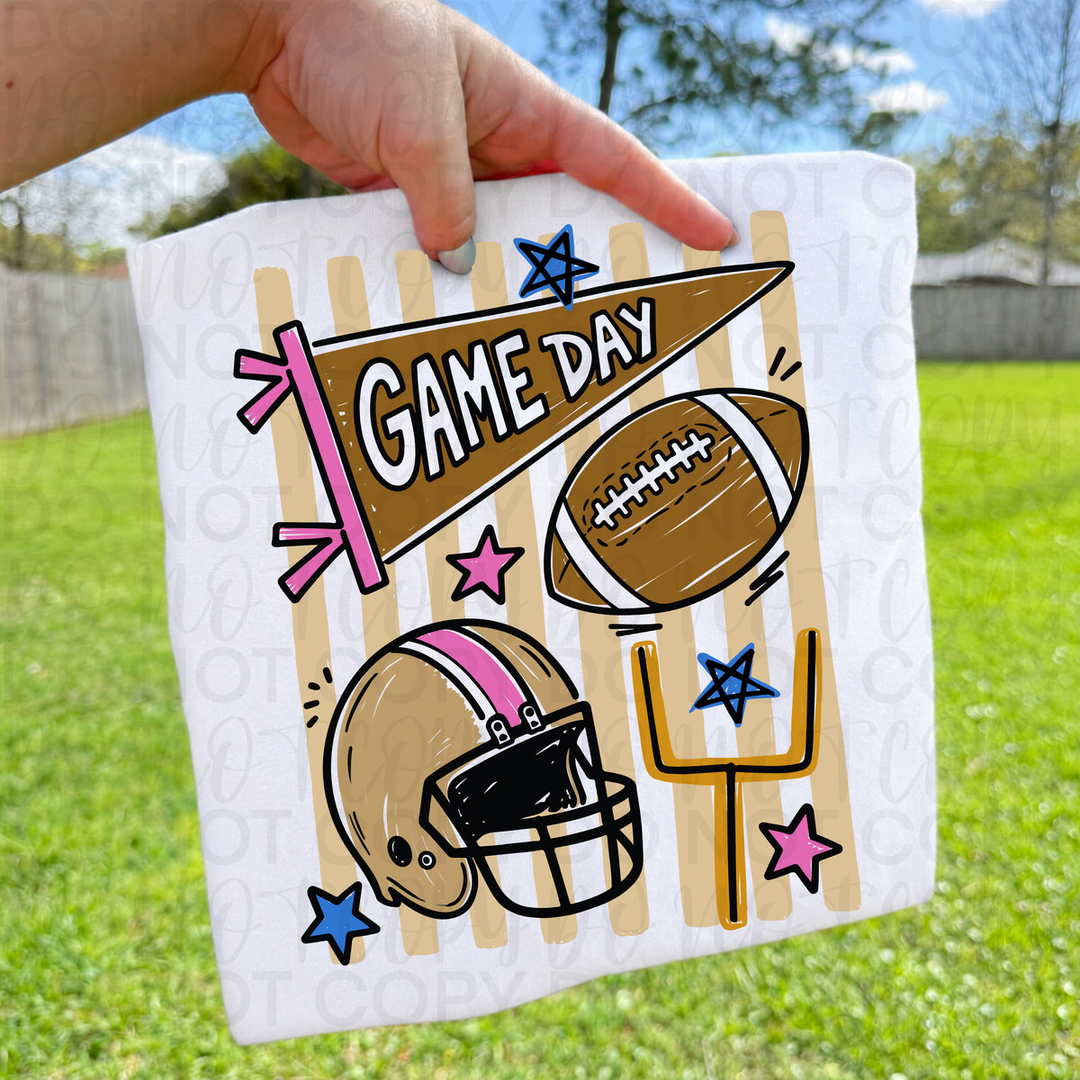 Game day football brown and pink (UAC) DTF Transfer