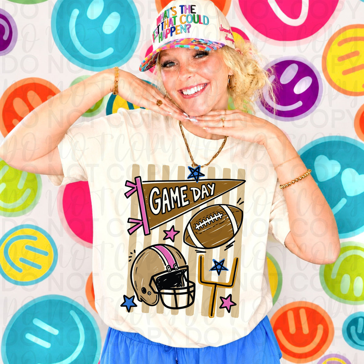 Game day football brown and pink (UAC) DTF Transfer