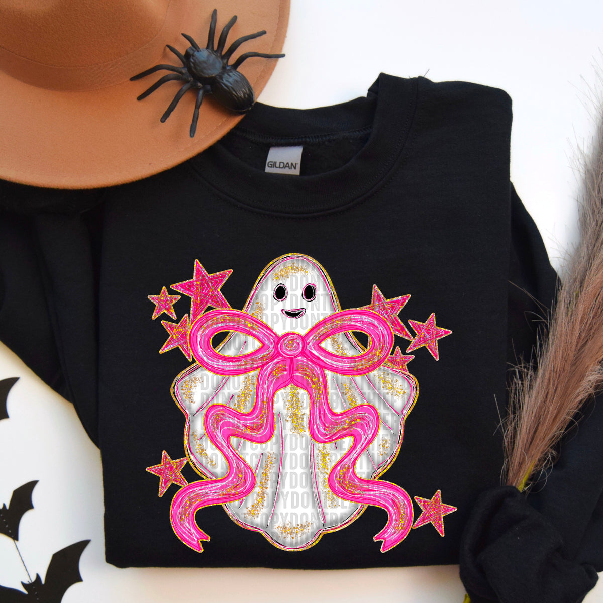 Preppy Ghost Pink Bow 104590 DTF transfer