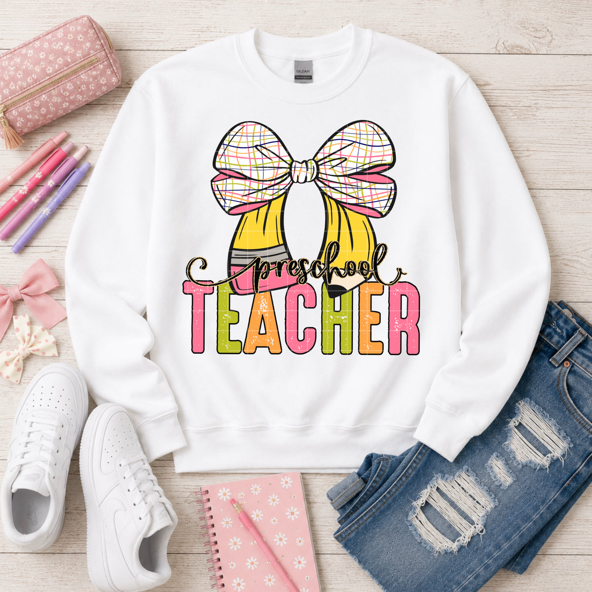 Preschool teacher school bow (SDD) DTF Transfer