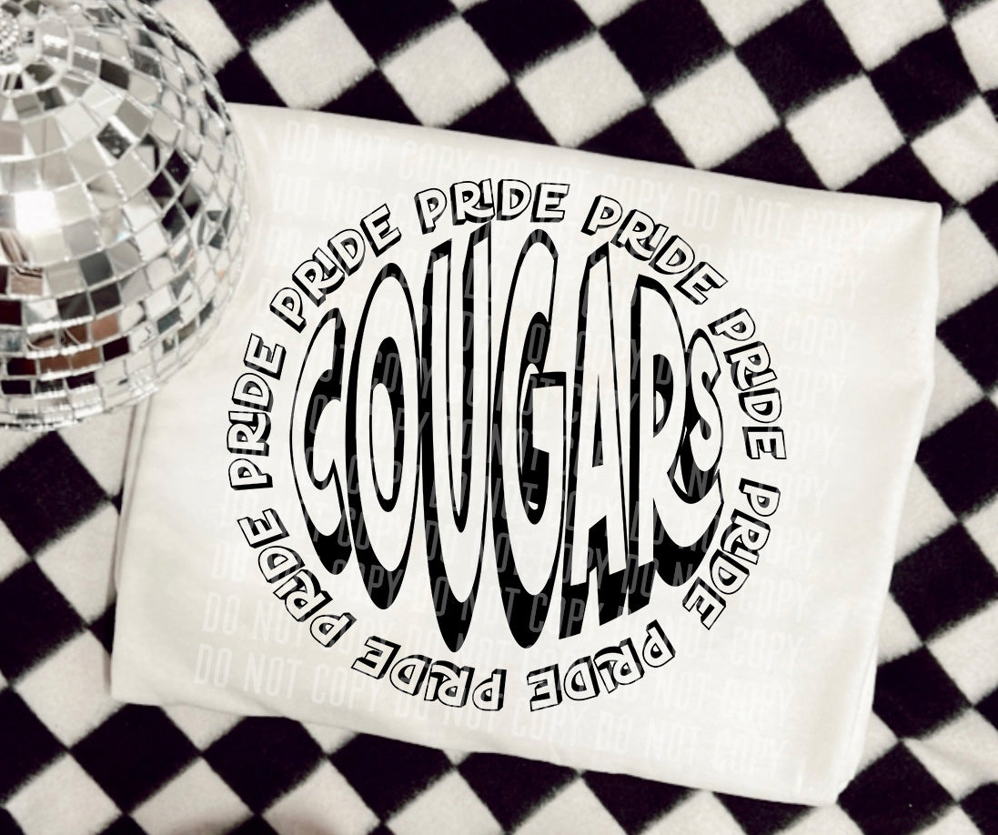 Cougars Pride Circle Mascots (Caplinger) DTF transfer