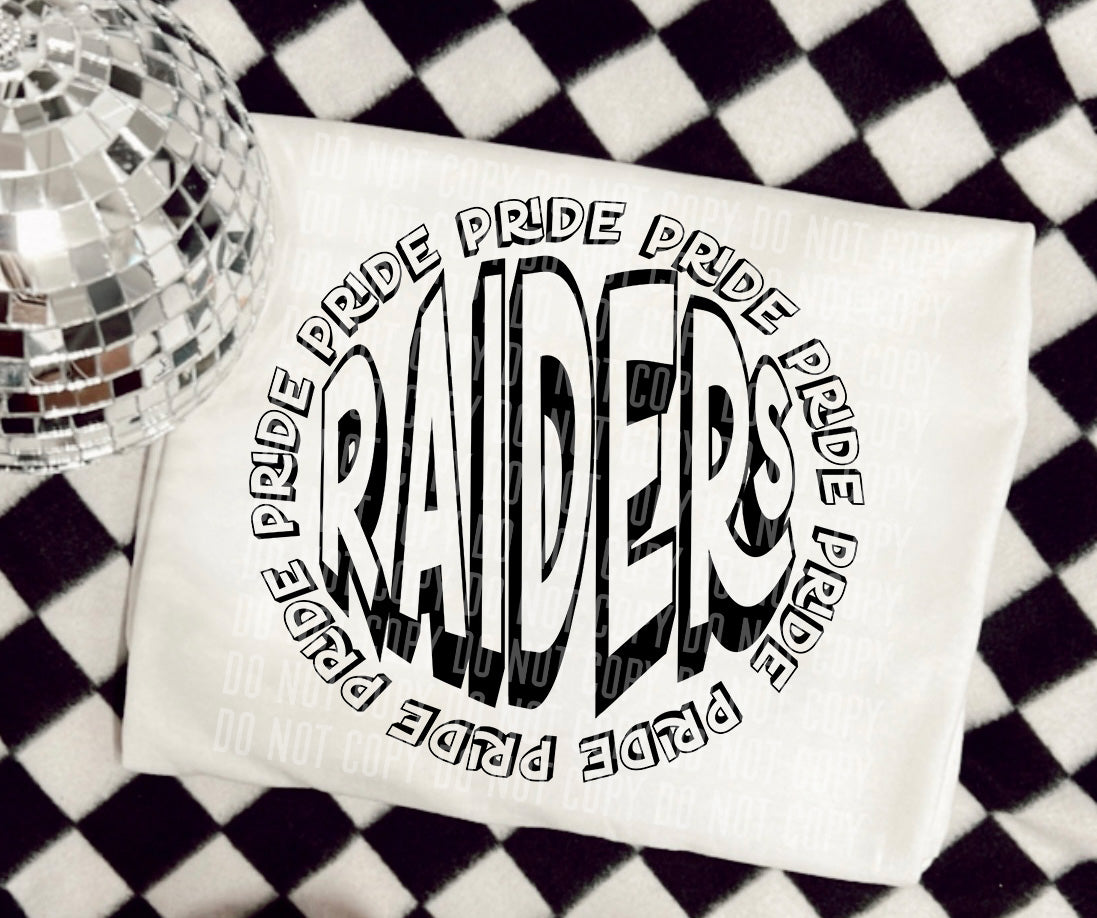 Raiders Pride Circle Mascots (Caplinger) DTF transfer