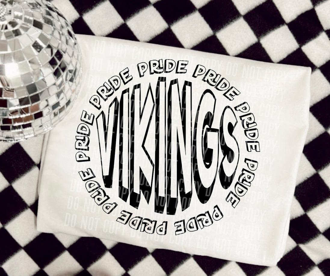 Vikings Pride Circle Mascots (Caplinger) DTF transfer