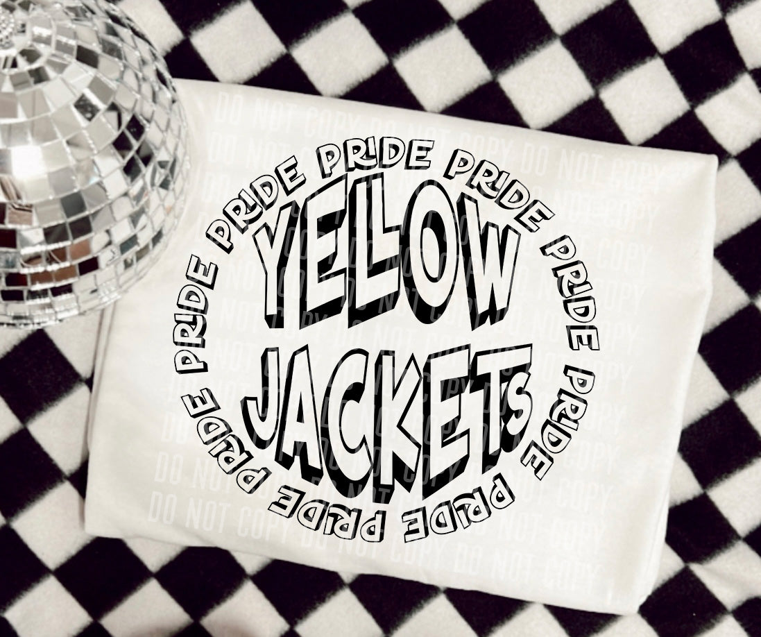 Yellow Jackets Pride Circle Mascots (Caplinger) DTF transfer