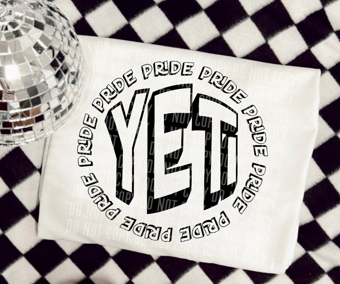 Yeti Pride Circle Mascots (Caplinger) DTF transfer