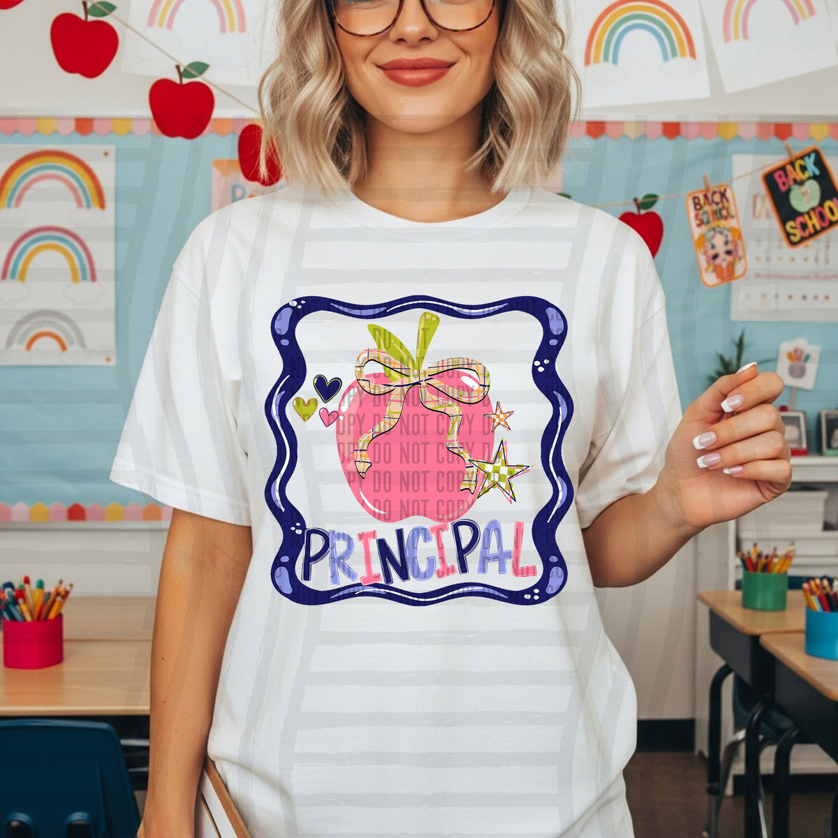 principal framed apple school occupations (caplinger) DTF Transfer