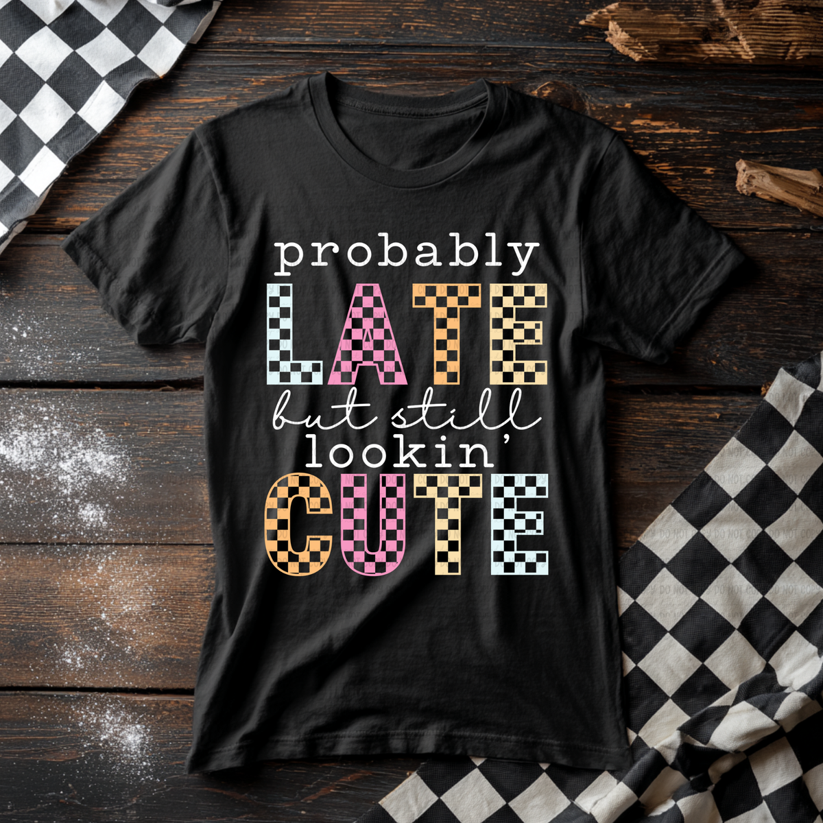 Probably late but still lookin cute COLORFUL checkered (Revel) DTF Transfer
