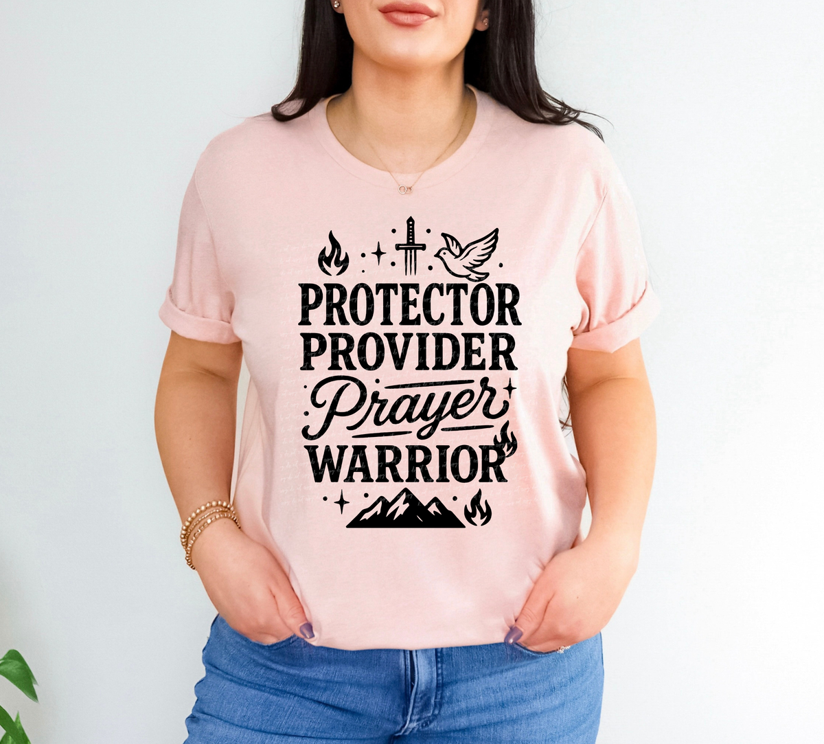 Protector Provider Prayer Warrior Black 104852 DTF transfer