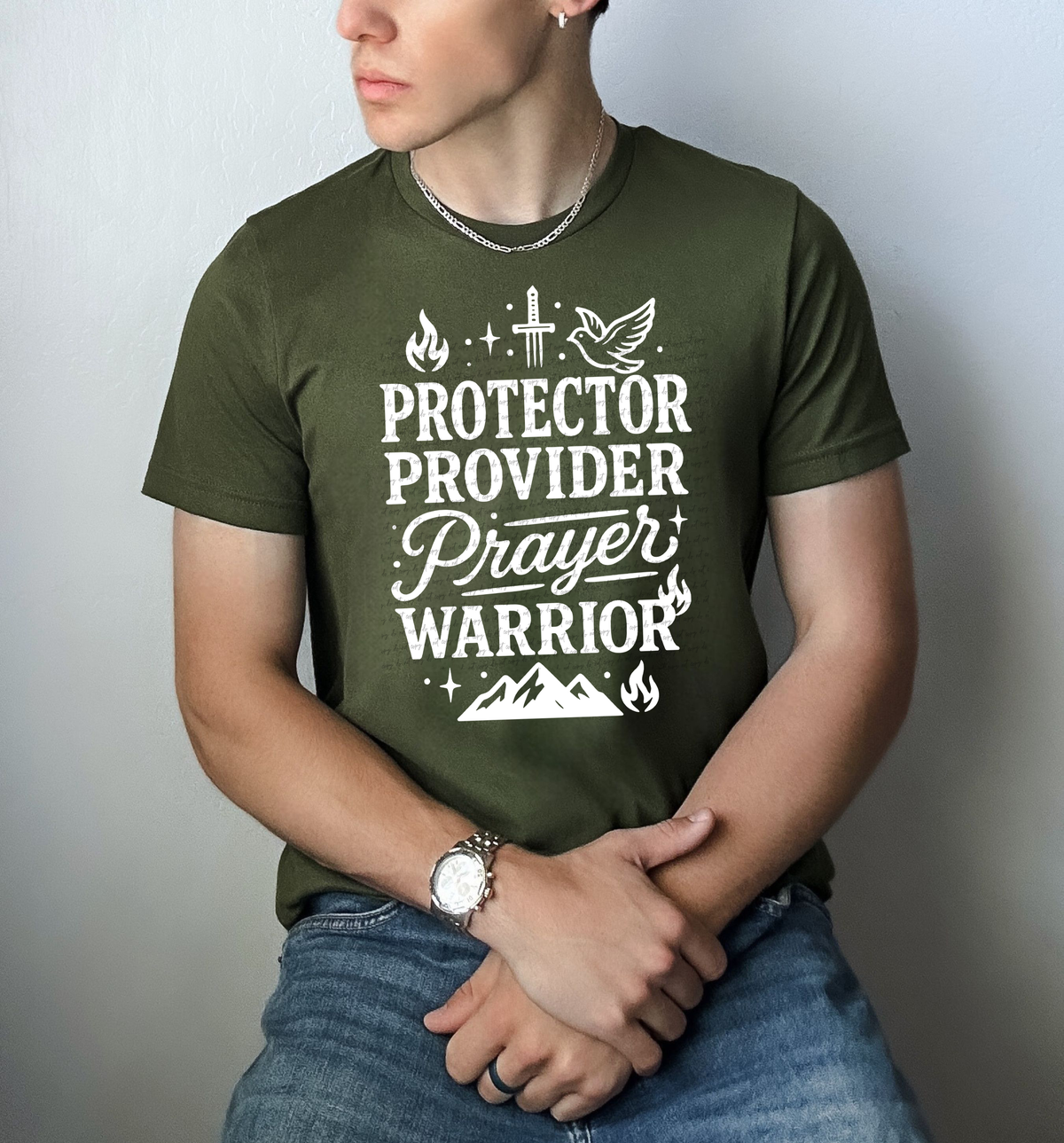 Protector Provider Prayer Warrior White 104853 DTF transfer