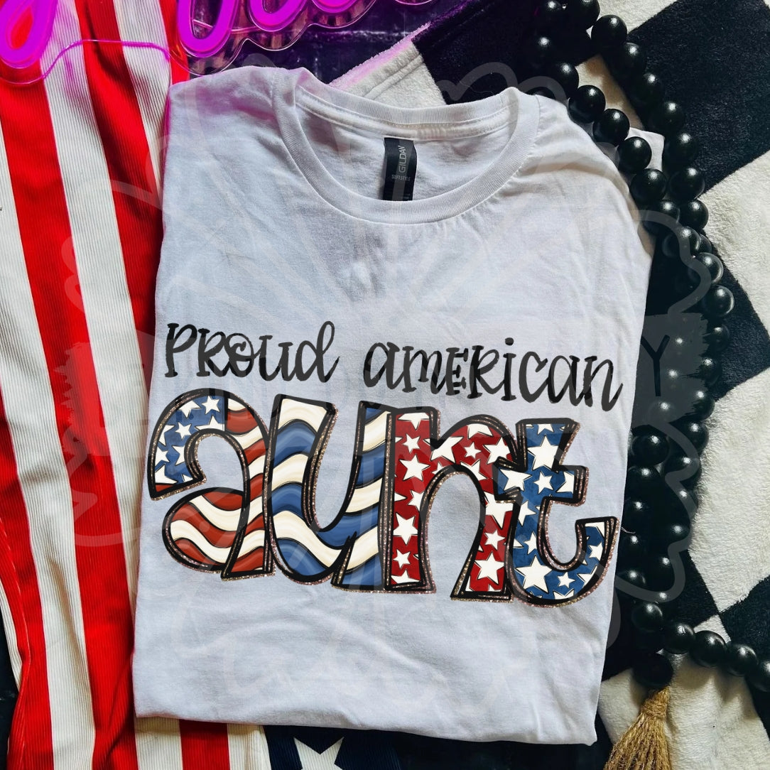 Proud American aunt (Vehemnt) DTF Transfer