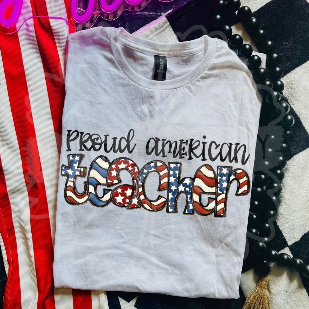 Proud American teacher (Vehemnt) DTF Transfer