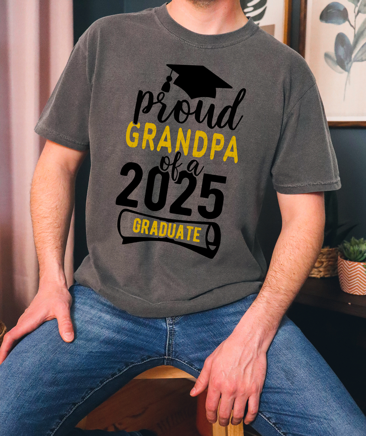 Proud Grandpa Of A 2025 Graduate Mortarboard 76719 DTF Transfer