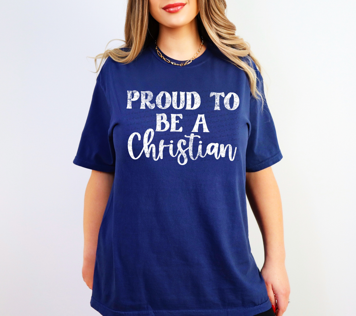 Proud To Be A Christian White Grunge 86519 DTF Transfer