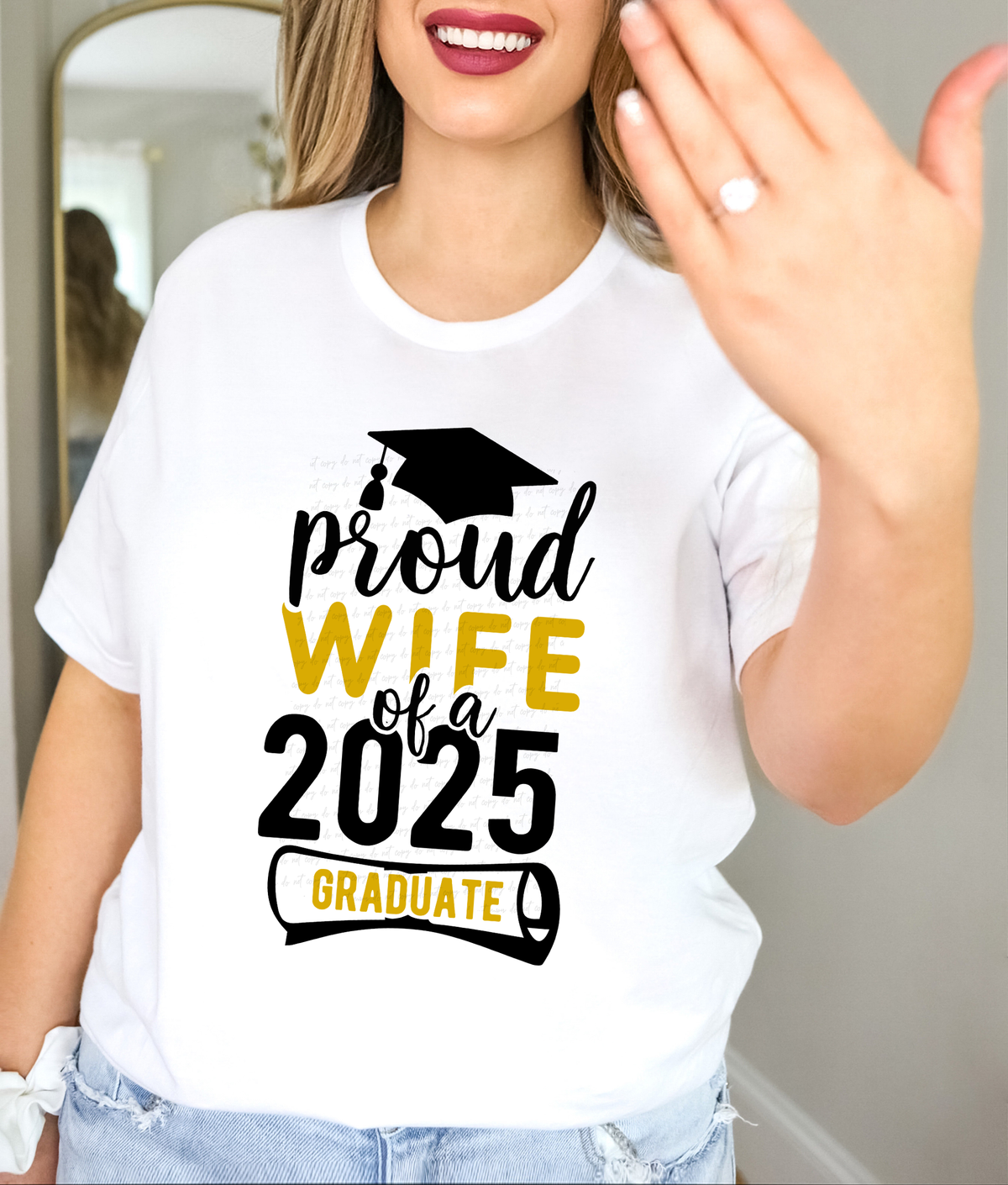 Proud Wife Of A 2025 Graduate Mortarboard 76732 DTF Transfer