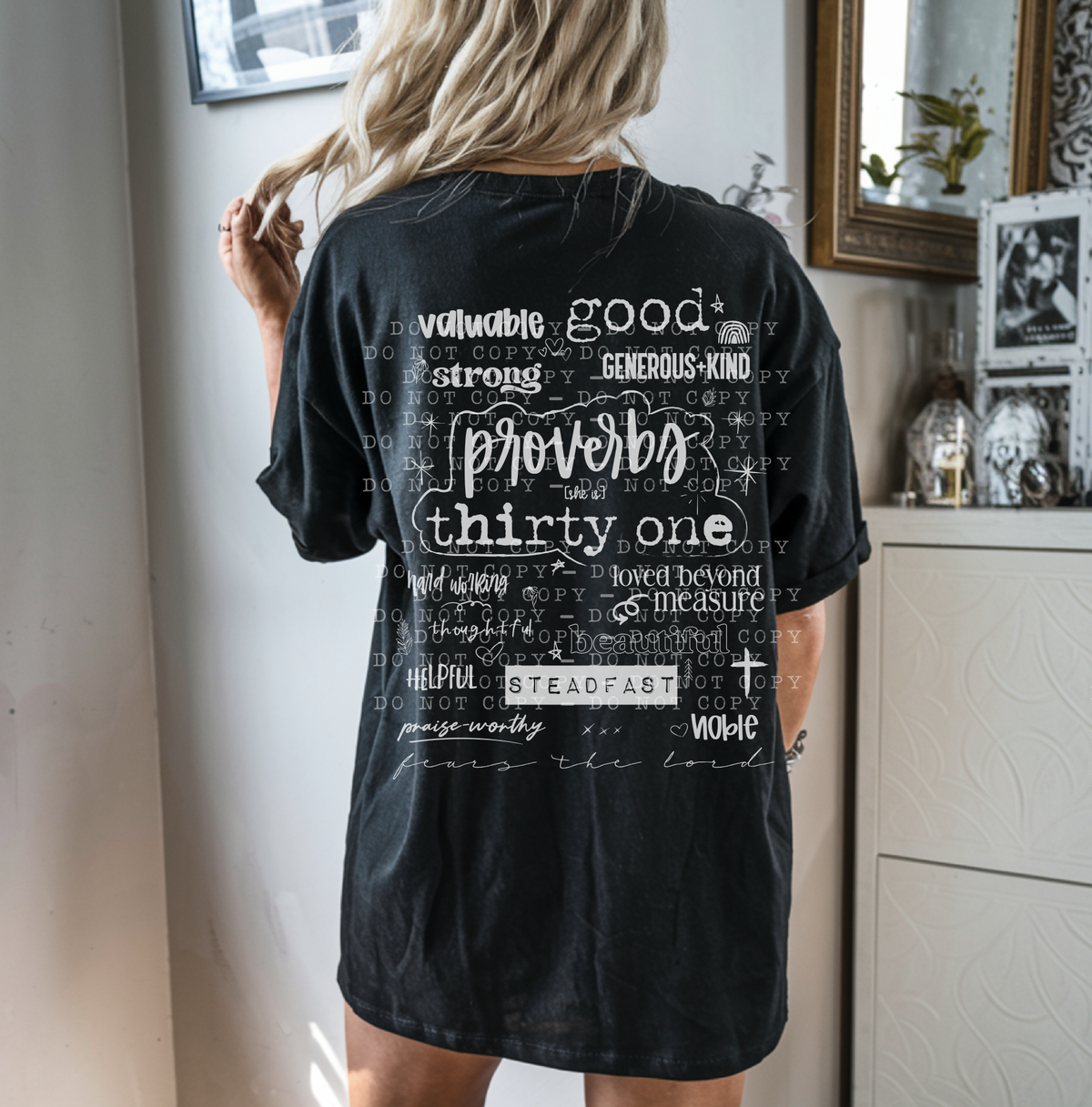 Proverbs Thirty One White 104855 DTF transfer