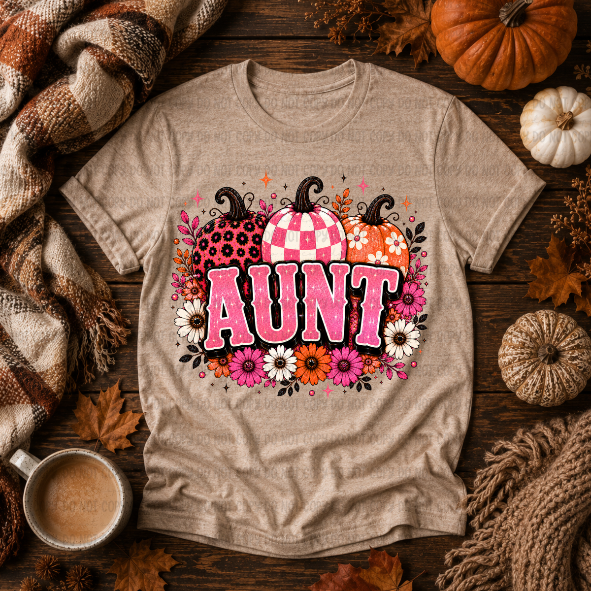 Aunt pink retro pumpkin (Revel) DTF Transfer