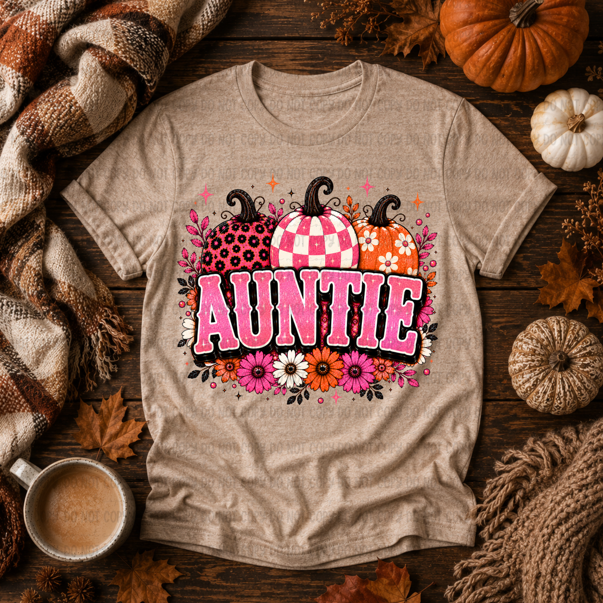 Auntie pink retro pumpkin (Revel) DTF Transfer