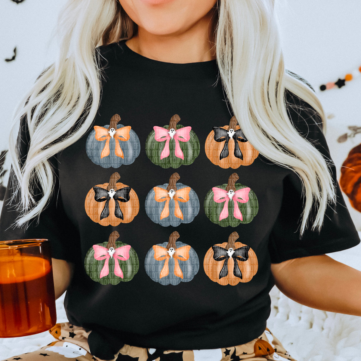 Pumpkin Ghost Bows (SDD) DTF transfer