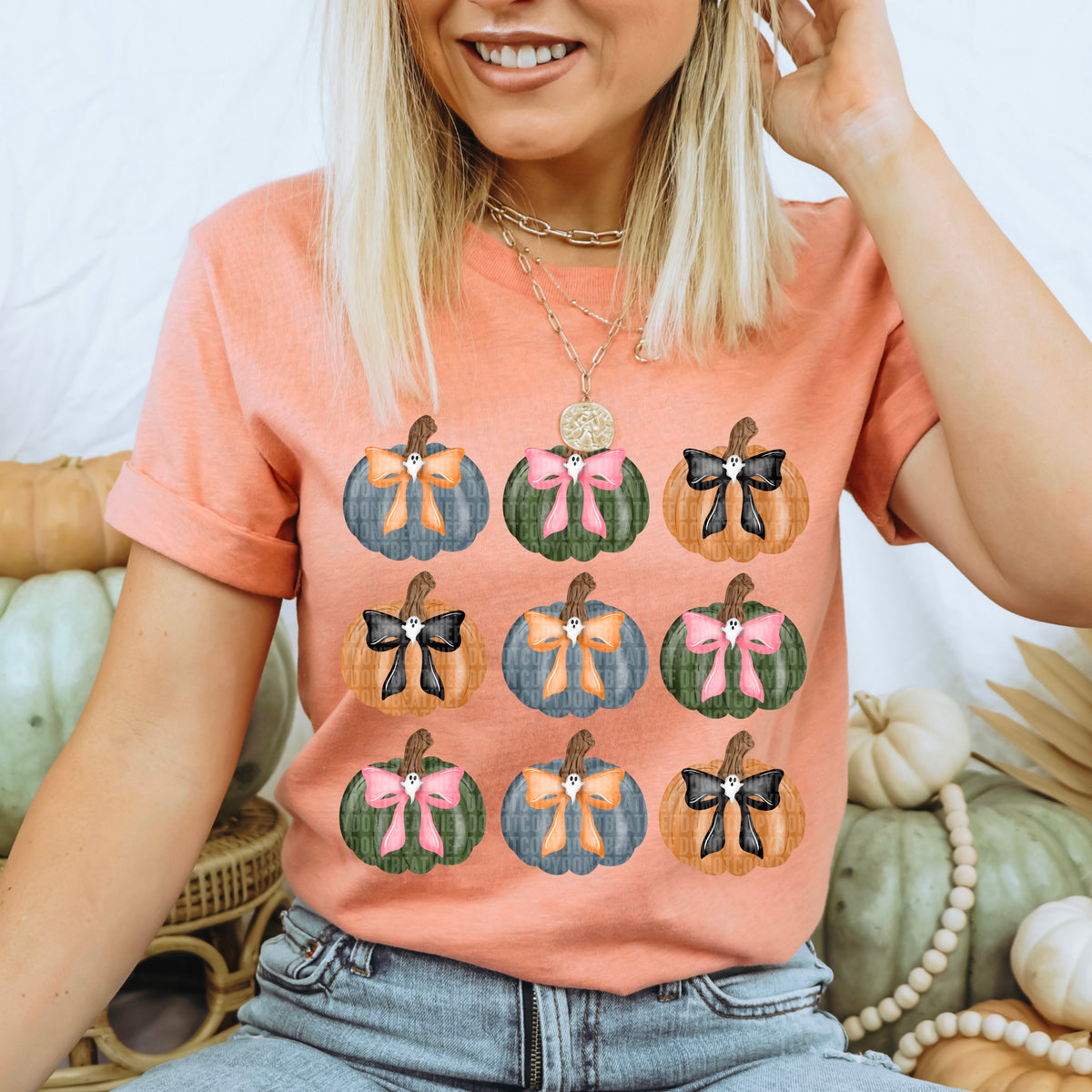 Pumpkin Ghost Bows (SDD) DTF transfer
