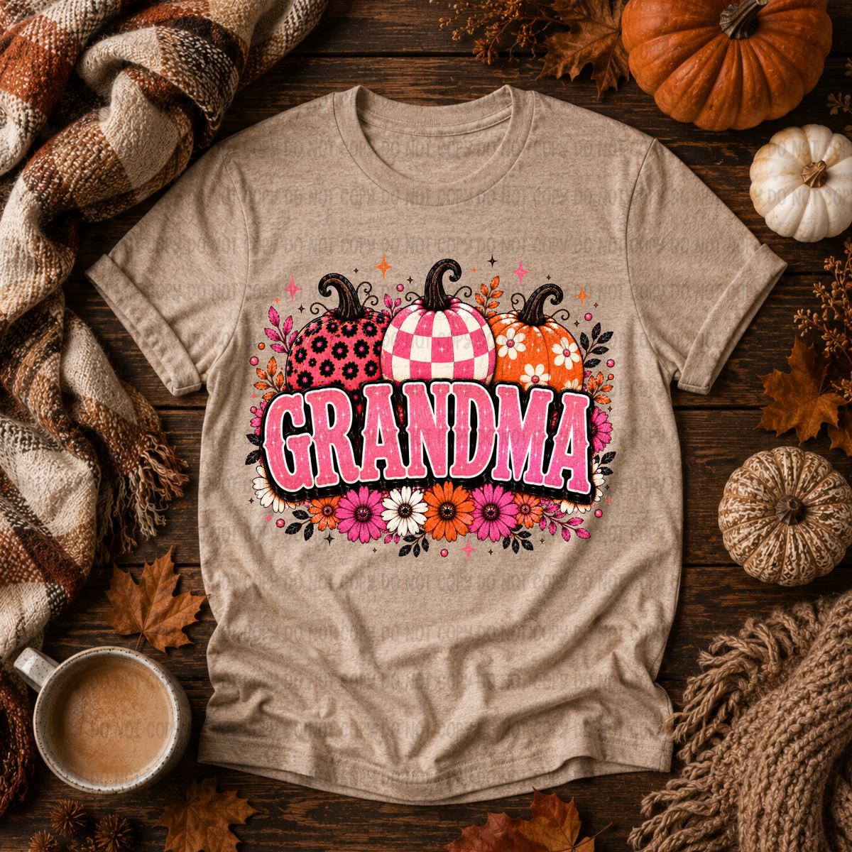 Grandma pink retro pumpkin (Revel) DTF Transfer