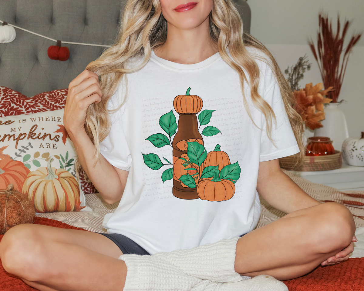 Pumpkin Juice Bottle Leaves 115525 DTF Transfer