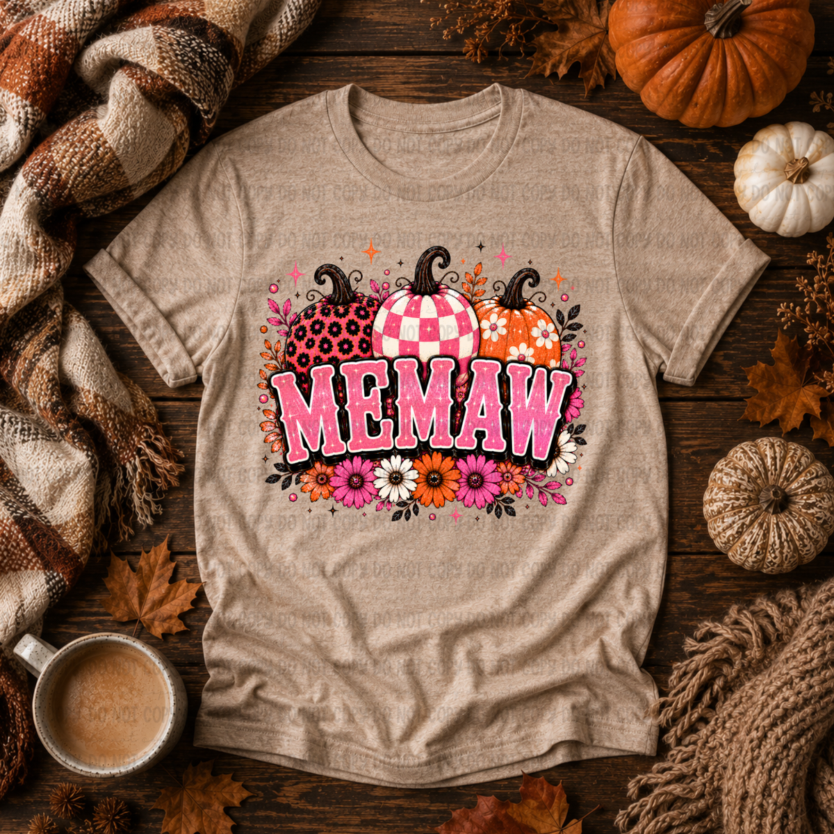 Memaw pink retro pumpkin (Revel) DTF Transfer
