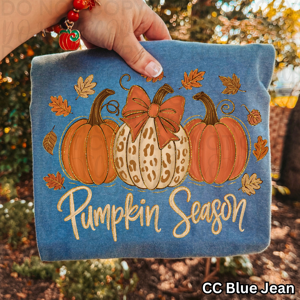 Pumpkin season pumpkin trio with leaves (UAC) DTF Transfer
