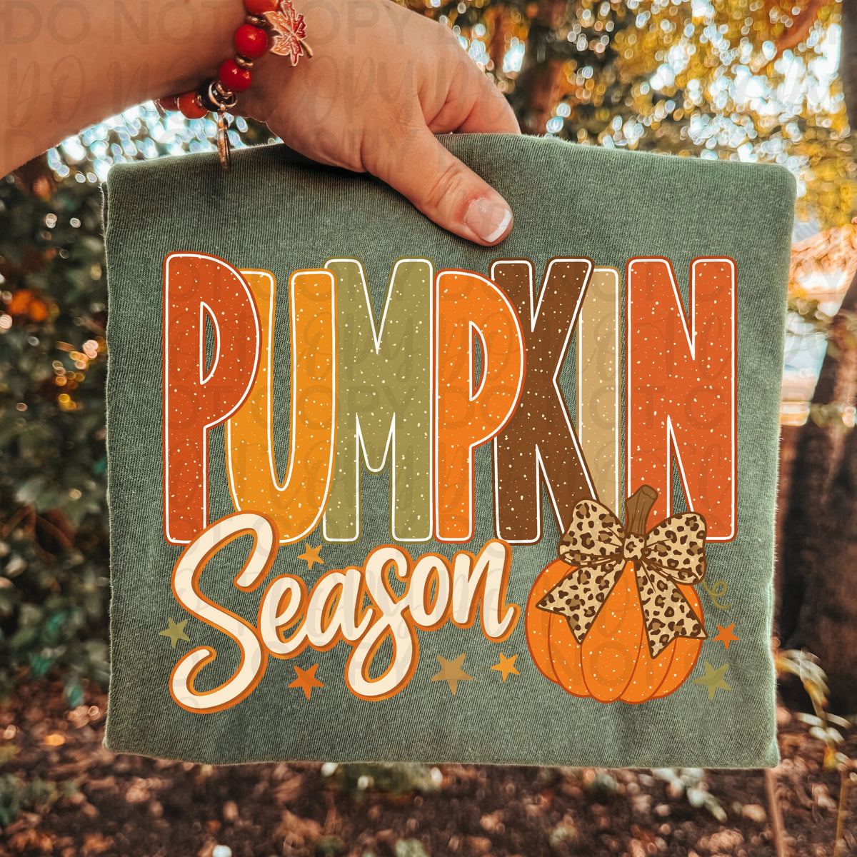 Pumpkin season leopard bow (UAC) DTF Transfer