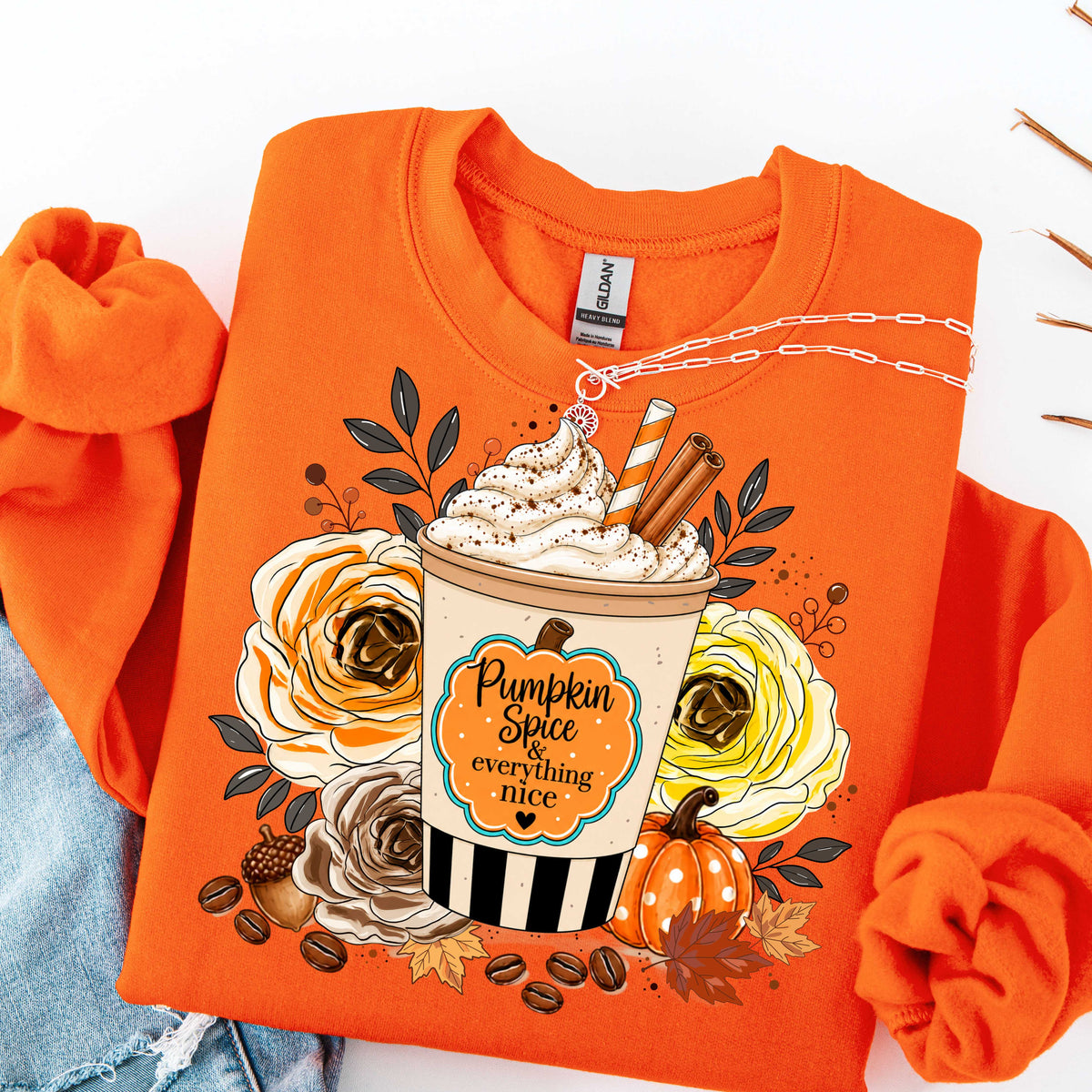 Pumpkin spice everything nice latte (Irene) DTF transfer