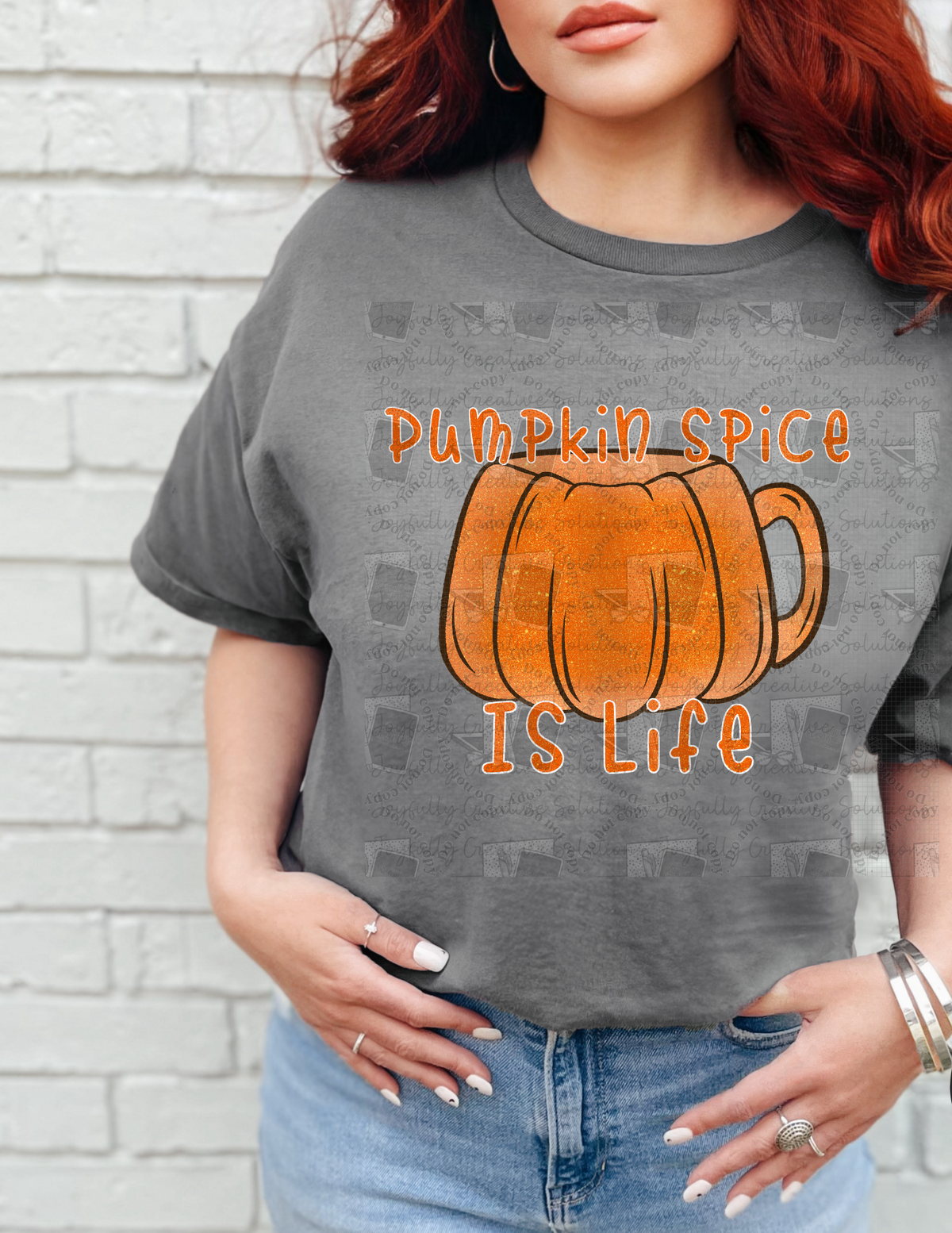 Pumpkin spice is life pumpkin mug DTF Transfer