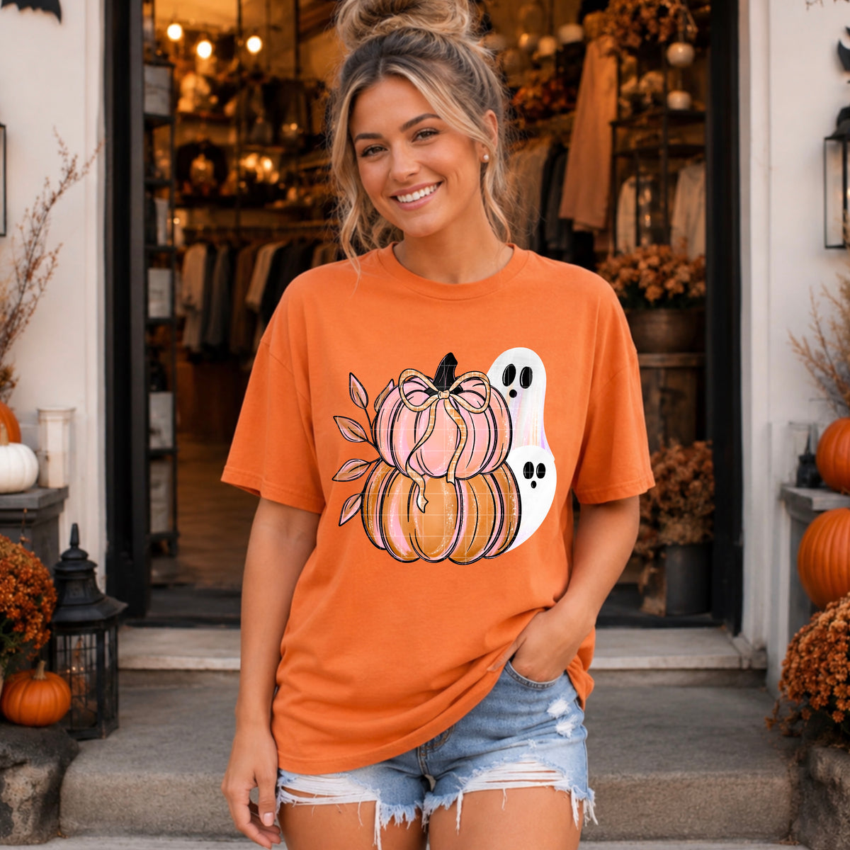 Pumpkin ghost (SDD) DTF Transfer