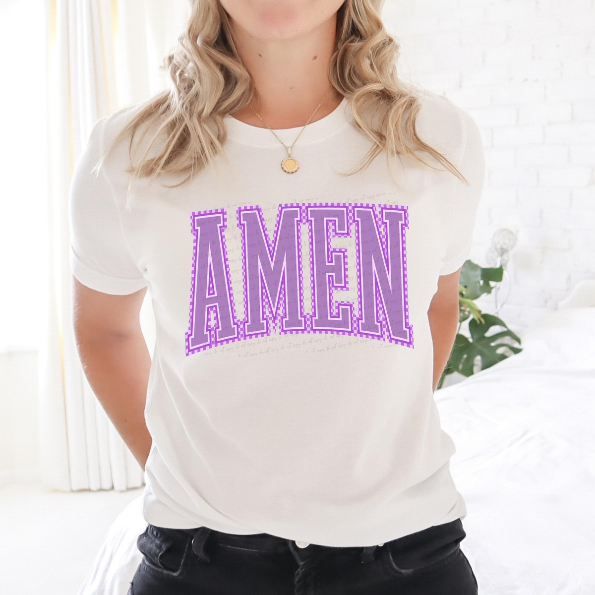 Amen Purple Font 117684 DTF transfer