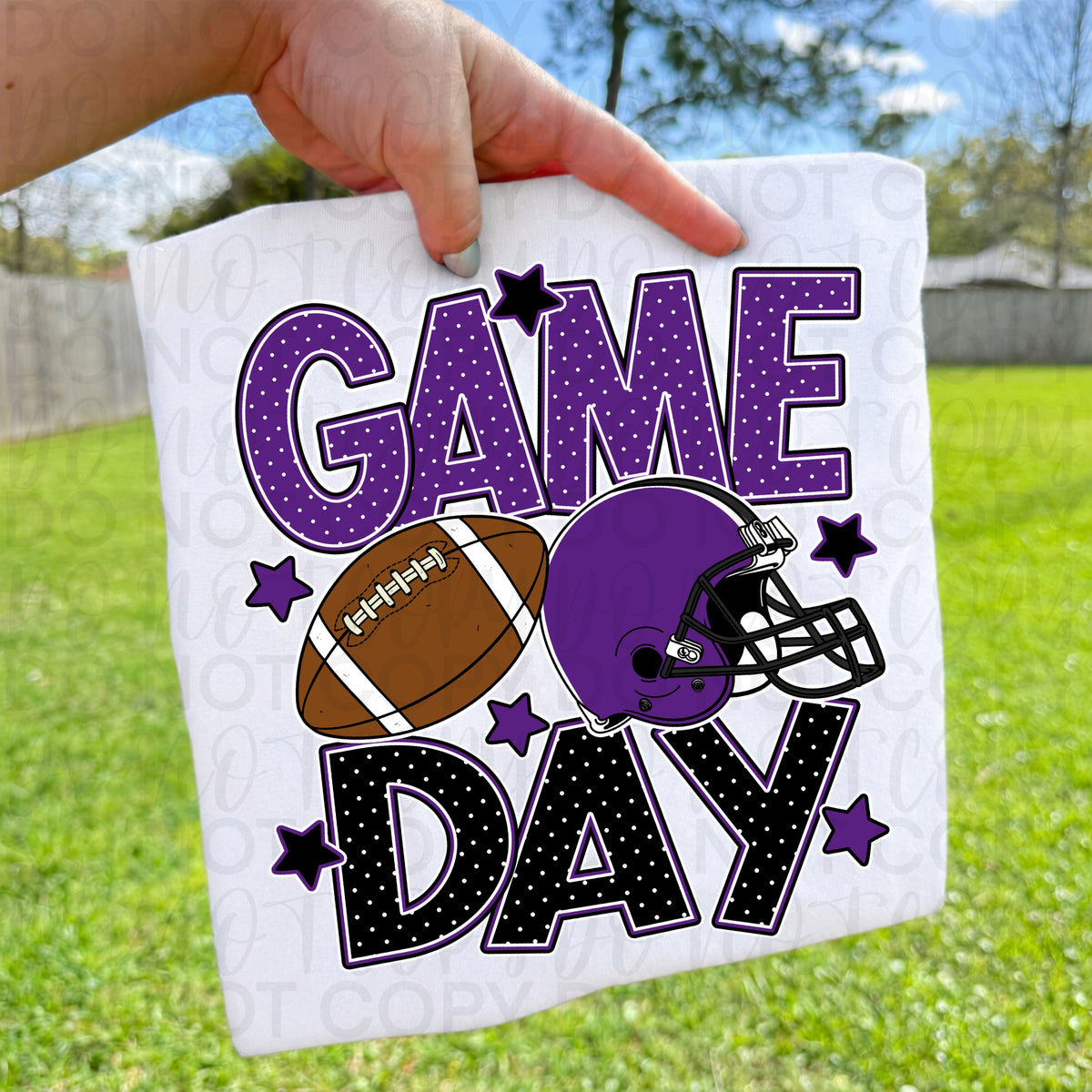 Game day purple black (UAC) DTF Transfer