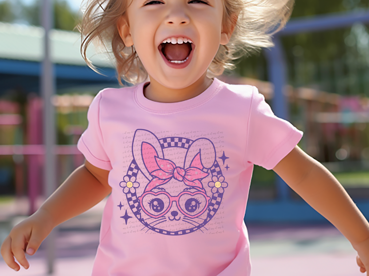 Purple Pink Easter Bunny Head 81787 DTF Transfer