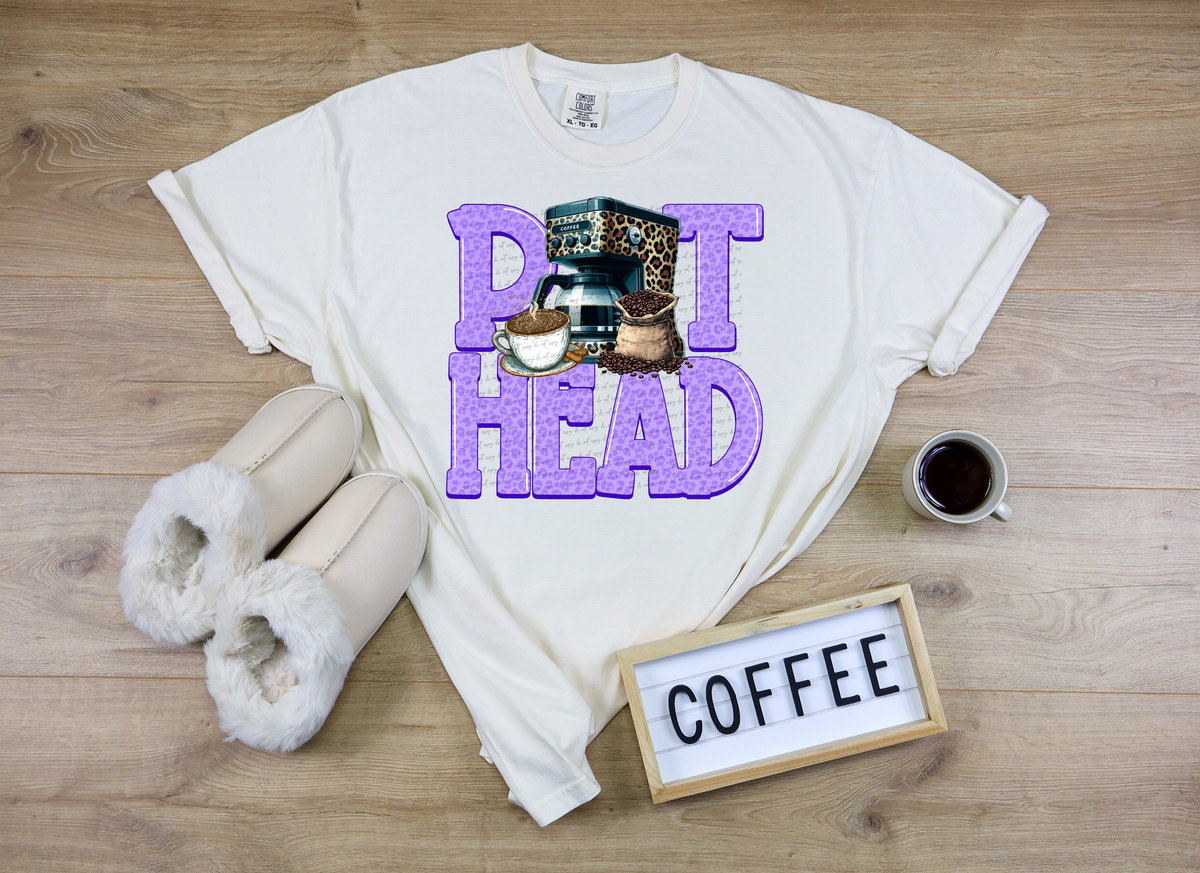 Purple Pot Head Coffee 76478 DTF Transfer