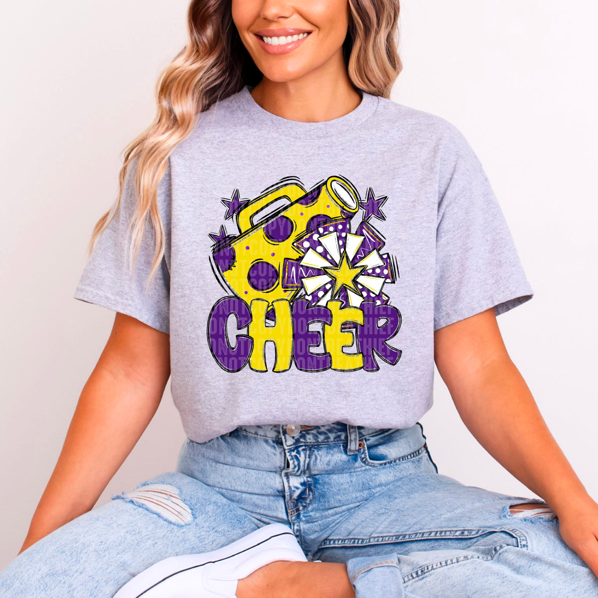 Cheer purple and yellow without frame (SDD) DTF transfer