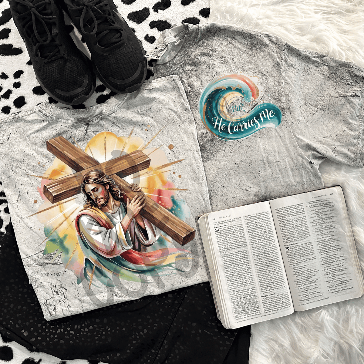 Jesus carrying cross ONLY (c's) DTF Transfer