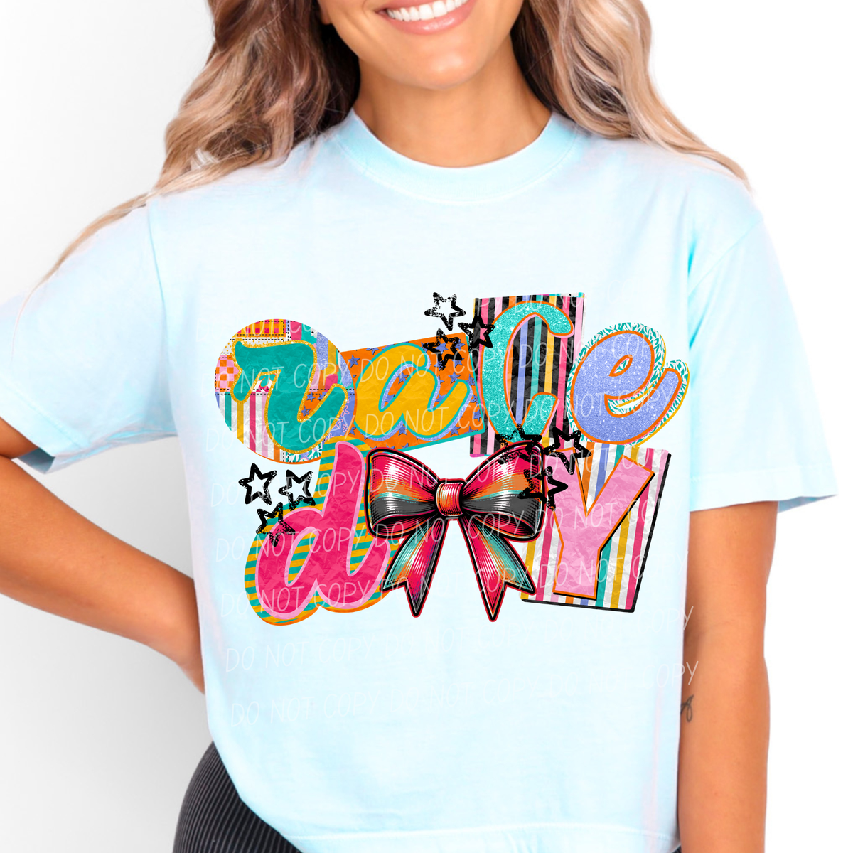 Race day bow magazine font (City) DTF Transfer