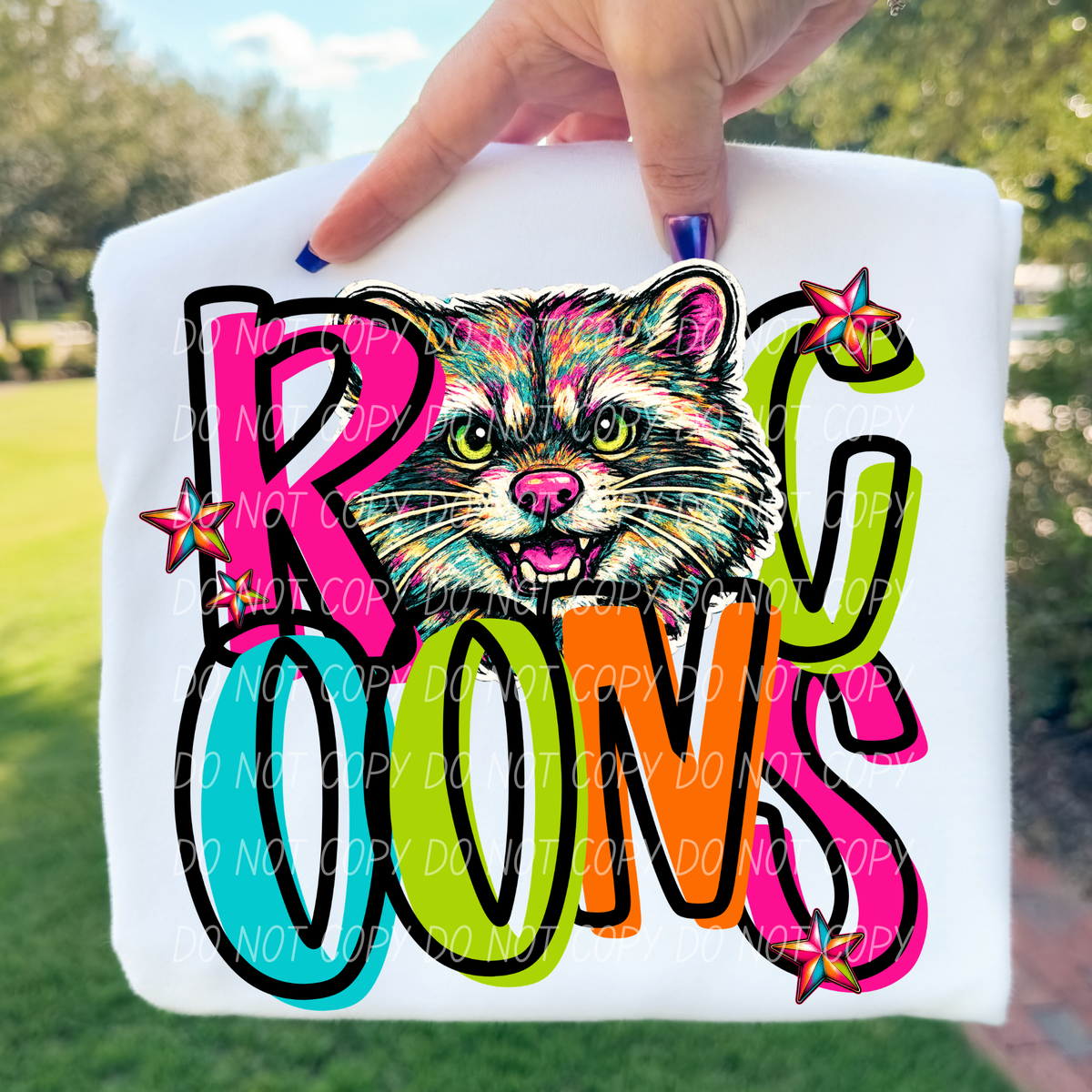 Racoons Friday night neon (City) DTF Transfer