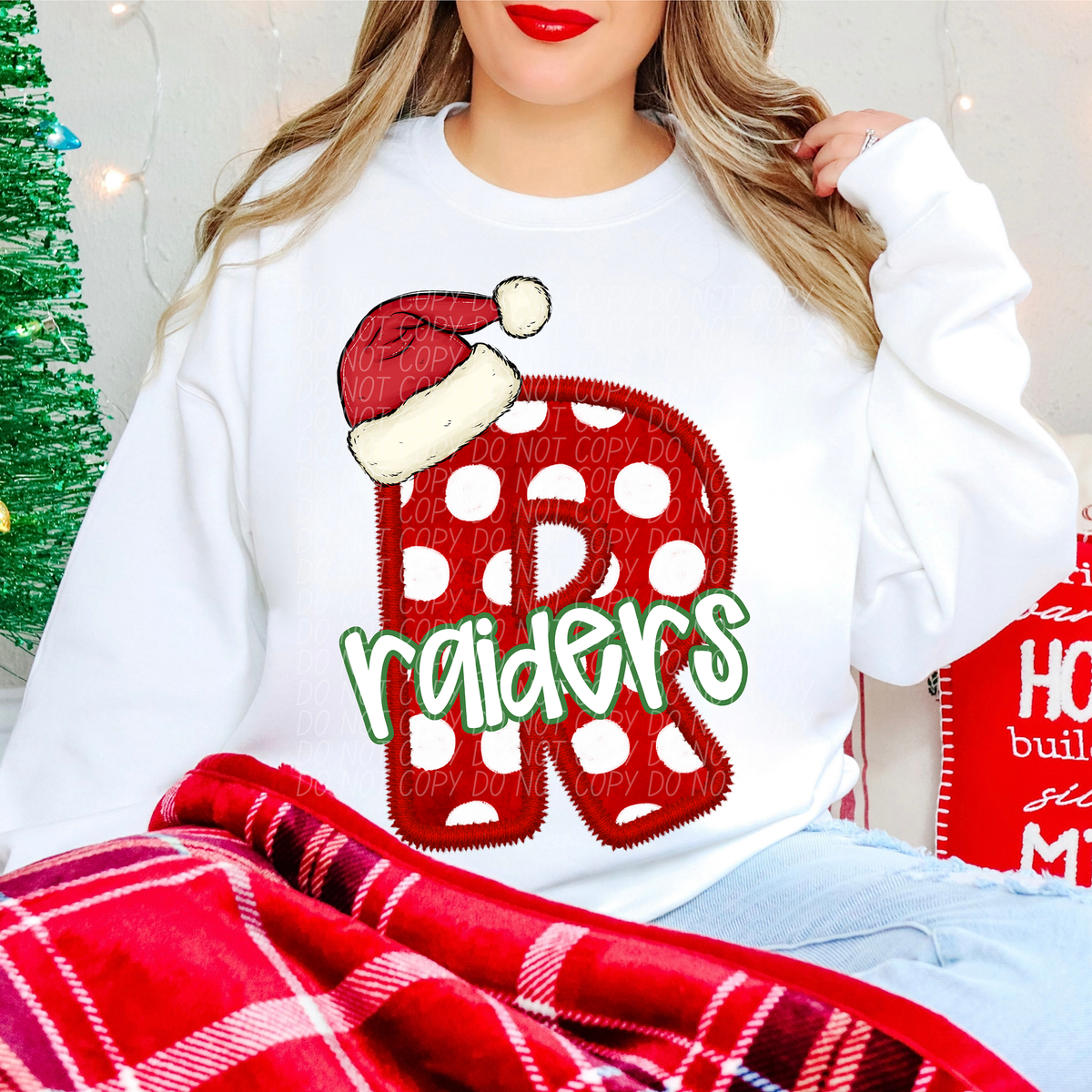 R Raiders Christmas Faux Embroidery (CITY) 66353 DTF transfer