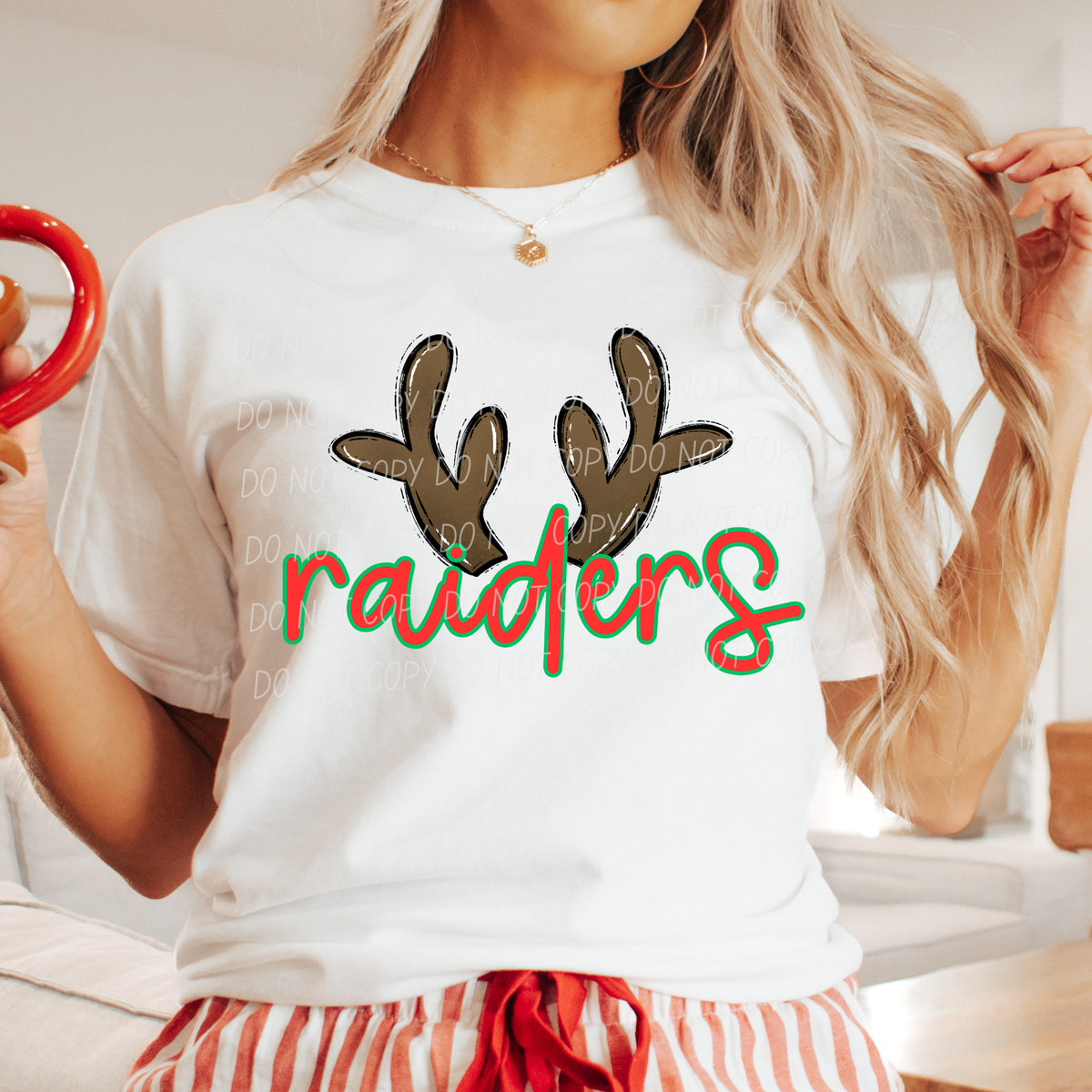 Raiders with reindeer antler (city) DTF Transfer