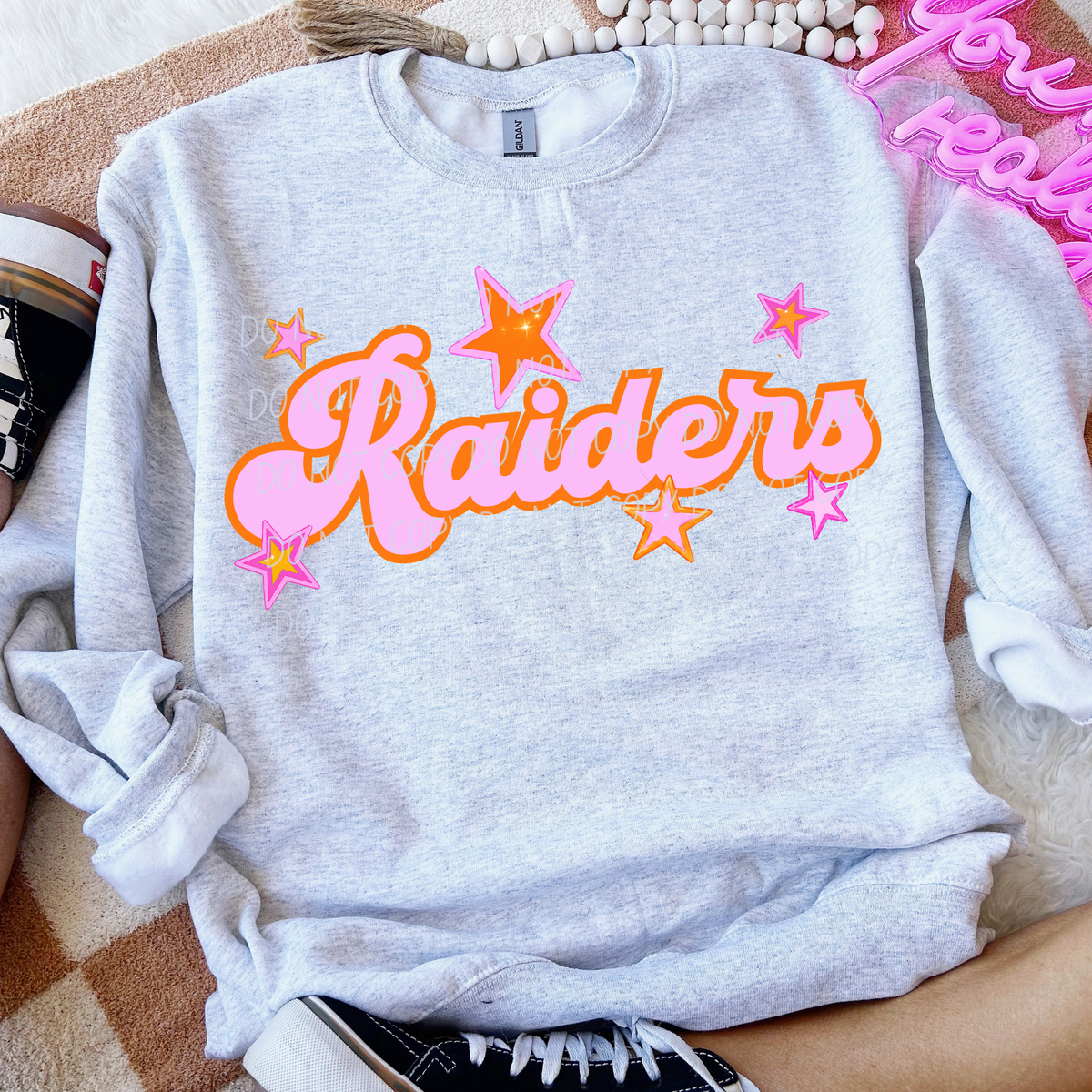 raiders pink orange stars (city) DTF transfer