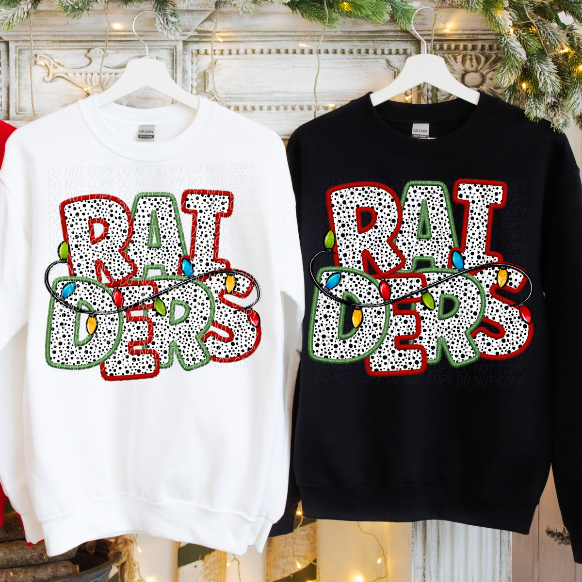 Raiders Christmas Light Mascots (City) DTF Transfer