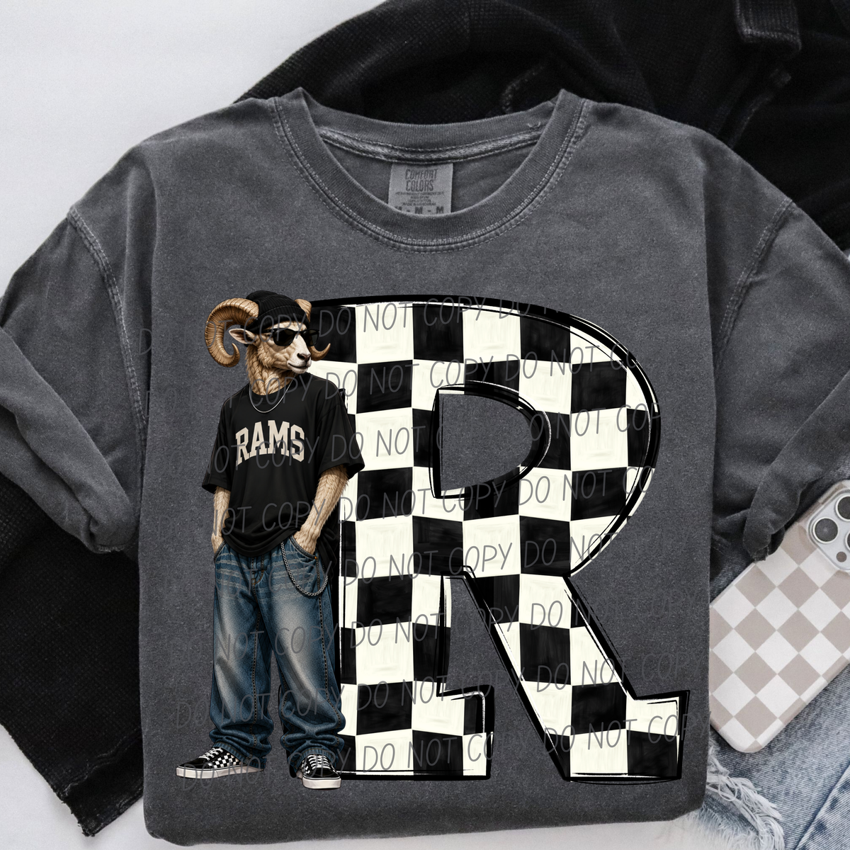 Rams sideline sweatshirt mascots (City) DTF Transfer
