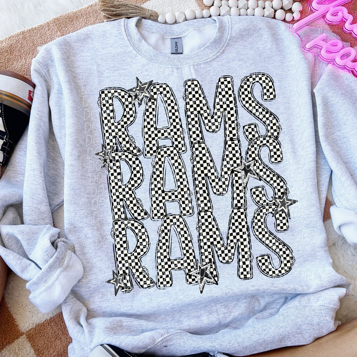 Rams checker star stacked (City)DTF transfer