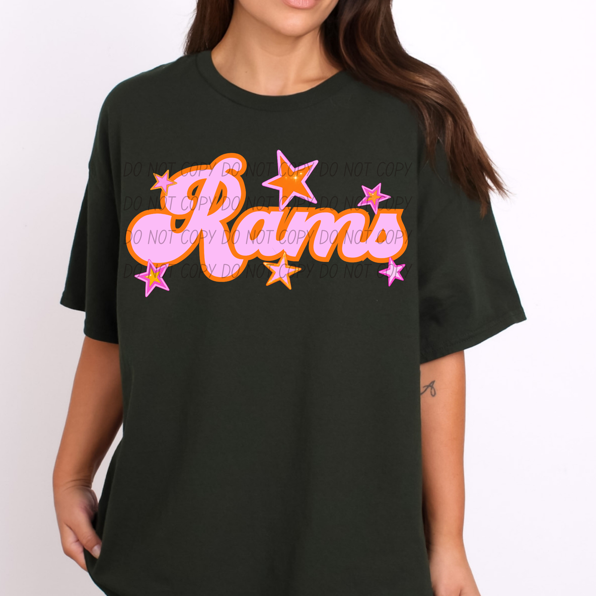 rams pink orange stars (city) DTF transfer