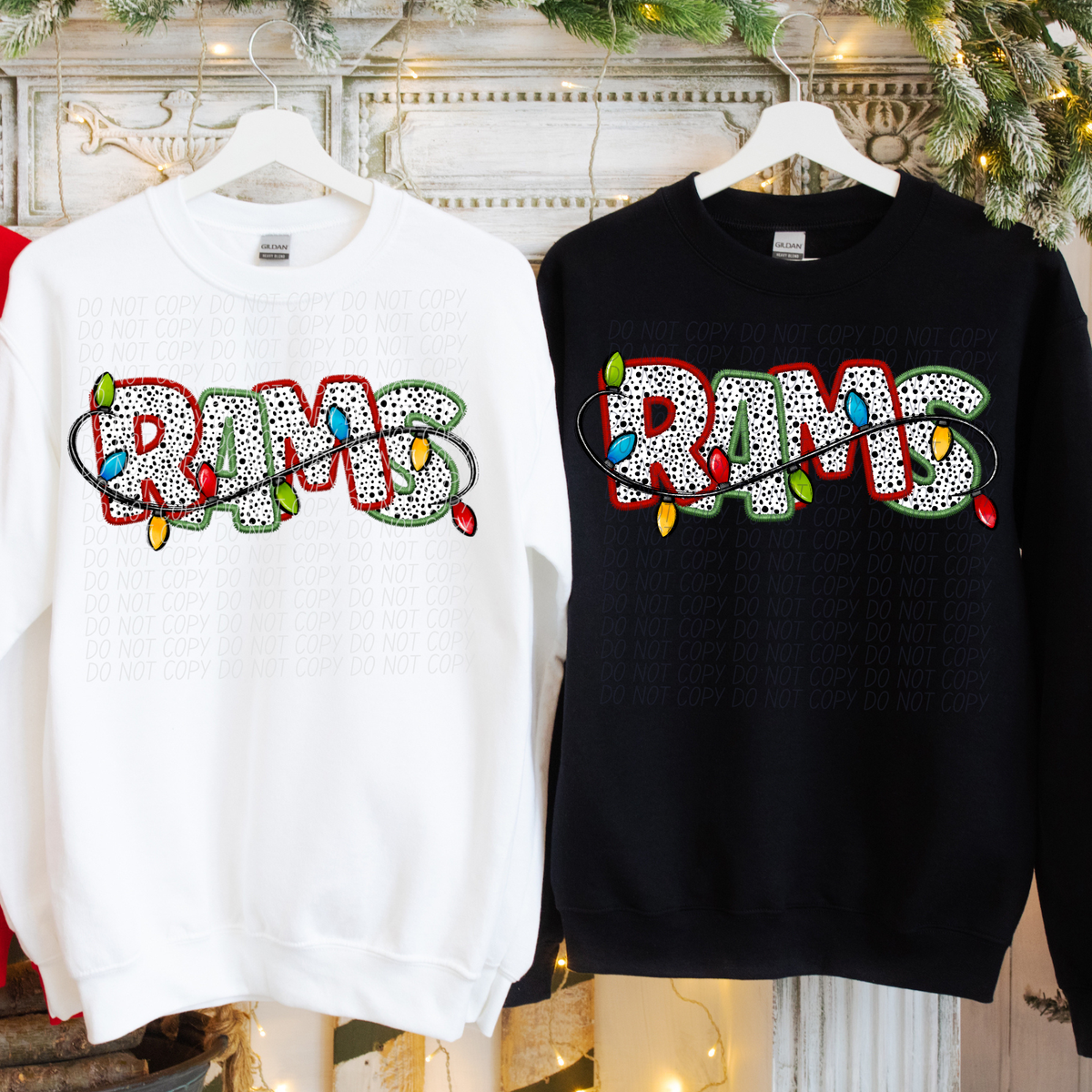 Rams Christmas Light Mascots (City) DTF Transfer