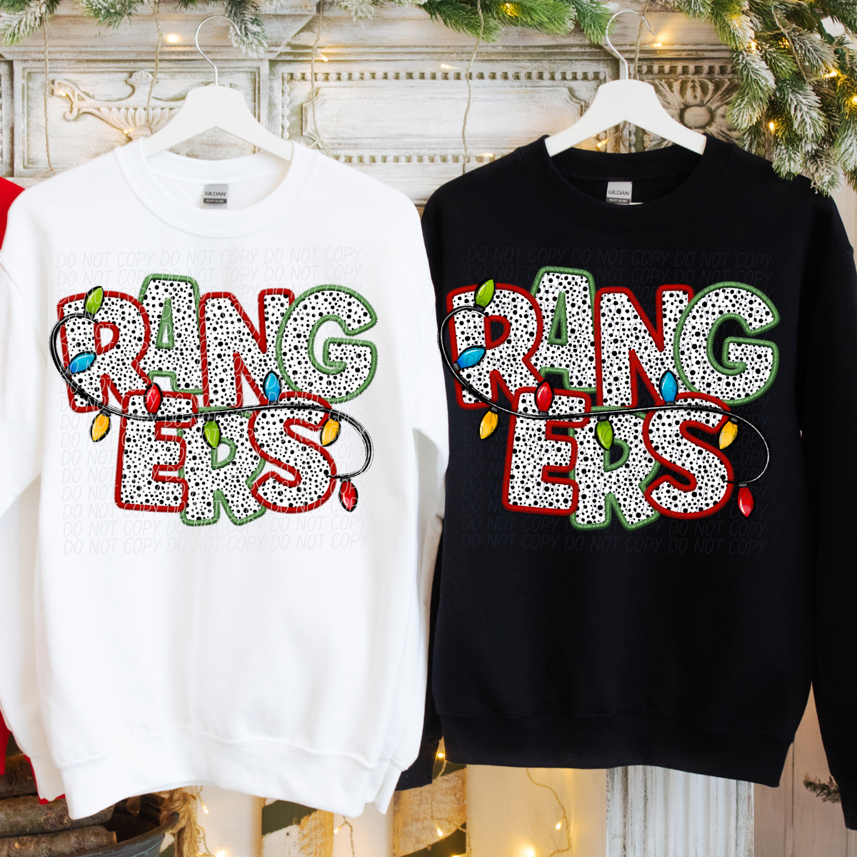 Rangers Christmas Light Mascots (City) DTF Transfer